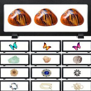 Set of 4 Stylish 3D Jewelry Display Boxes with a Rectangular Design